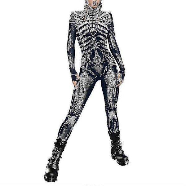 Halloween Robot Langarmet Jumpsuit Maskerade Festdrakt Kostyme