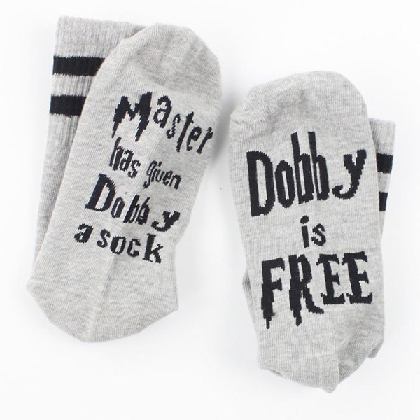1 par Funny Unisex Novelty Master har givet Dobby Sock Dobby Is Free Crew Socks gave