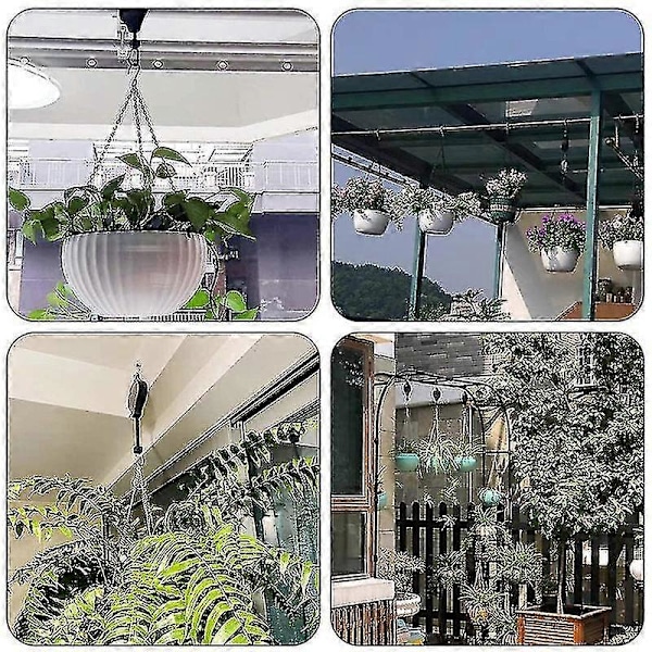 Hängande Korglyft, Infällbar Hängare Justerbar Tung Plantlyftkrok, Infällbar Plant Hängare För Hängande Planteringskorgar Blomkorg P