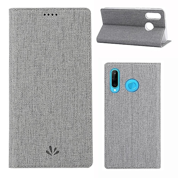 VILI DMX Cross Texture Nahkainen Telinekotelo Huawei P30 Lite New Edition/P30 Lite/nova 4e
