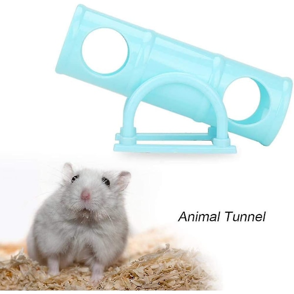 Hamstertunnel, Gungbräda, Lektunnel, Rör, Plast, Smådjurslekplats, Leksak för Dvärghamster (1 st, Blå)
