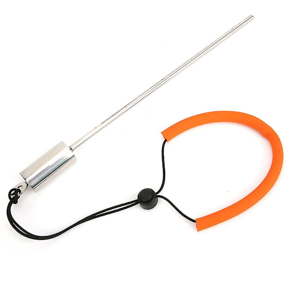 Rustfrit Stål Dykkerstang Pegepinde Stang Skala Under Vand Knock Sticks Tilbehør Med Orange Snøre