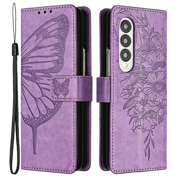 YB Imprinting Series-4 til Samsung Galaxy Z Fold4 5G Pung Etui Magnetisk Lukning Flip