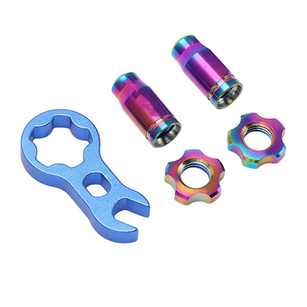 Risk 7-pack Titanlegering Cykel Presta Ventil Hätta Hög Hållfasthet Däck Ventil Skyddsmutter Set Färgglada
