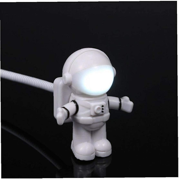 USB LED-lampa Kreativ Rymdfarare Astronaut Ögonvård Flexibel USB-lampa LED Laptoplampa Strömbrytare för Notebook Laptop (vit 1st)