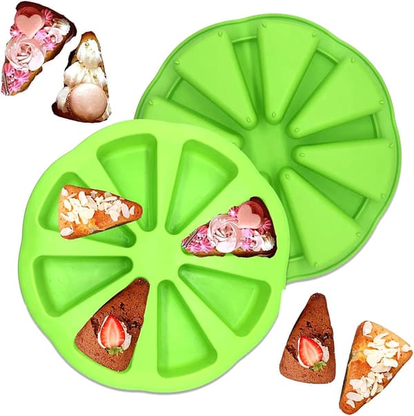 Silikonbakform, 8-delad triangulär pizzabit tårtform, non-stick och värmebeständig DIY ...