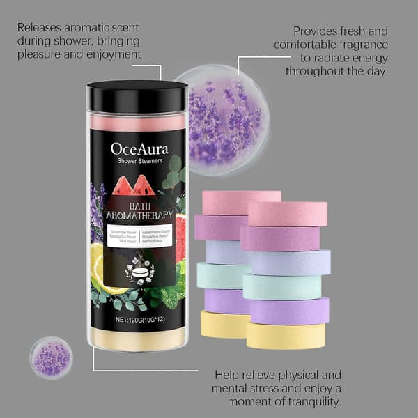 Aromaterapi dampbrusetabletter, 2 stk, renser og fugter huden mildt, efterlader en duftende aroma