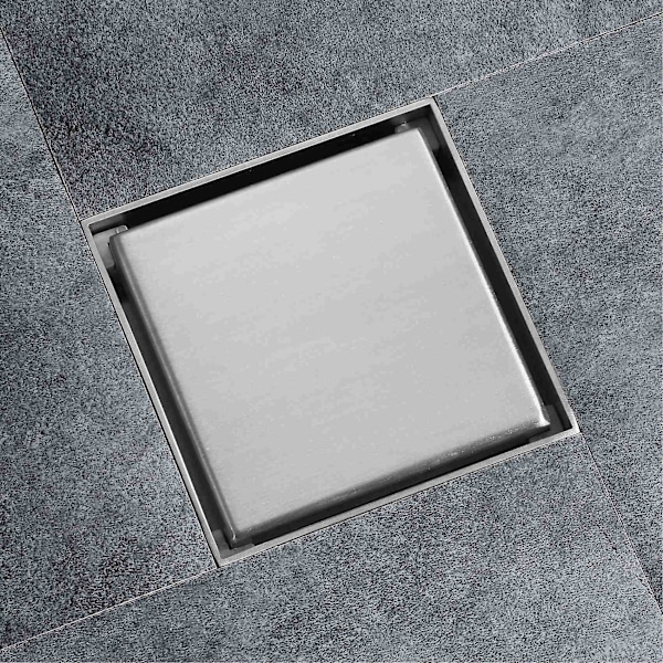 Fliserinnsats Kvadratisk Rustfritt Stål Gulvrist 100X100mm Avfallsrist Bad Usynlig Dusjrist