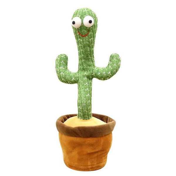 Dansande kaktus,talande kaktusleksak, danskaktushärmarleksak upprepar vad du säger, Elektronisk dans Sjungande kaktusleksak med ledljus USB -laddning