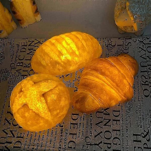 LED Natlys Simulation Brødlys Soveværelse Sengelampe Batterilampe til Hjemmet European bread
