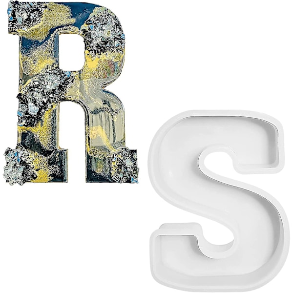 4-inch Letter S Silicone Mold For Resin Casting 3d Alphabet Light For Christmas Decorations