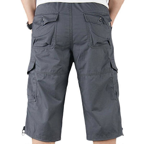 Män Combat Cargo 3/4 Shorts Korta Arbetsbyxor Casual Byxor