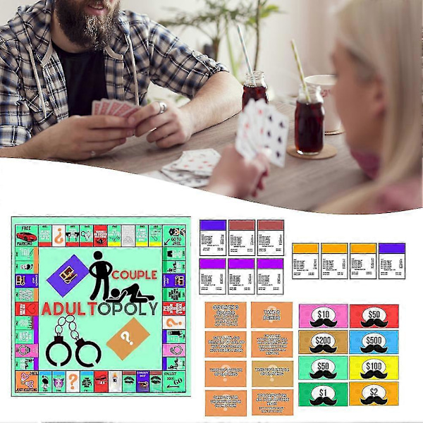 Brädspel för Par - Intimt Spel för Vuxna Par, Bärbar Deck med Kort för Jubileum