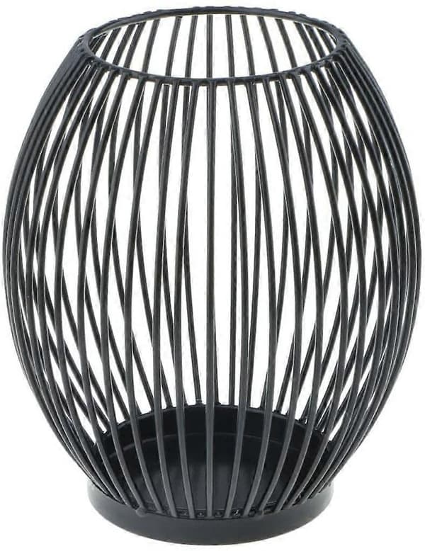 Ljusstake i metalltråd, oval korg - L