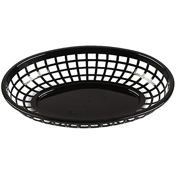 12 stk. ovale serveringsplatter af plast til fastfood, morgenmad, middagstallerkener, pommes frites, kage Bre-mxbc
