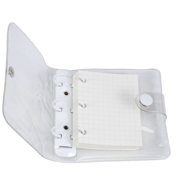 Mini Binderlommer, 3-Huls Genopfyldningsbar Notesbog Tilbehørssæt, Transparent PVC Løsblad Notesbog