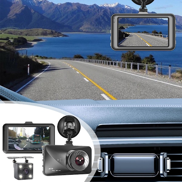 Dual Lens Car Recorder with HD 1080P Night Vision