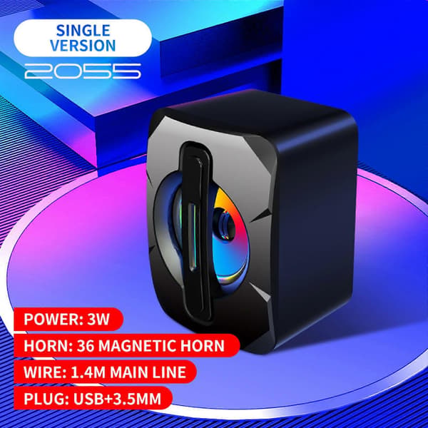 Lysende computerhøjttaler USB Mobiltelefon Laptop Desktop Mini Højttaler Hifi Stereo Lydkabel Subwoofer Computerlyd