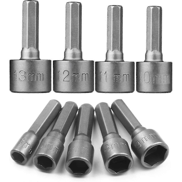 9-osainen hylsysarja (5mm-13mm), Hphope hylsyadapteri 1/4 tuuman hylsyavaimelle porakoneelle tai