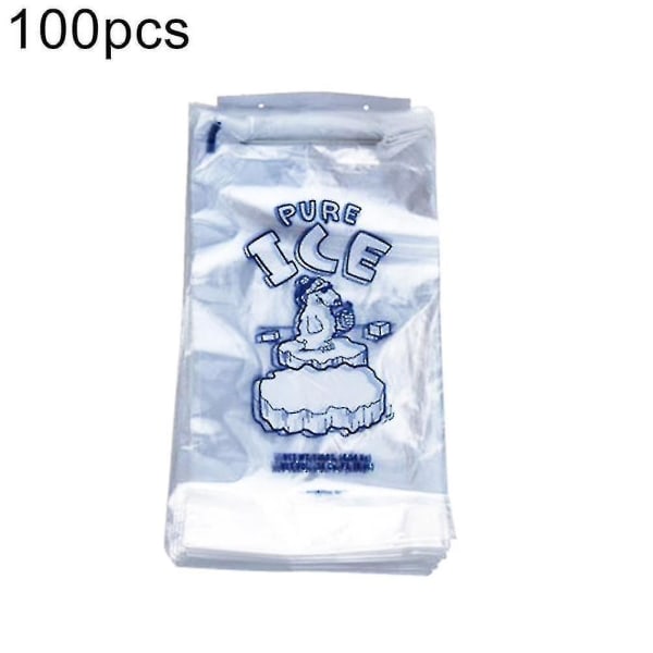 100 kpl kiristysnyörillä oleva jääpussi, pistosuojattu kertakäyttöinen kierrätettävä pakastepussi