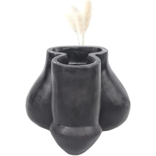 Krop Vase Resin Skulptur Blomst Planteholder Valentinsdag Kreativ Borddekoration Håndværk Blomster Vaser Kvindelig Gulv Vase (sort 1 stk)