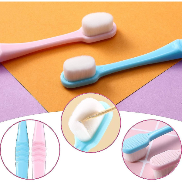 4 stykker blød Micro Nano manuel tandbørste Ekstra blød tandbørste med 20.000 børster