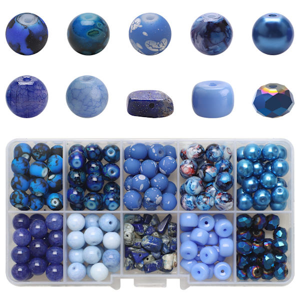 8MM kristall runda pärlor grus gradient färg 10 rutnät boxade glaspärlor kombination diy handgjorda pärlarmband