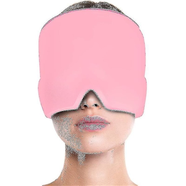 Double Layer Pink Cold Compress Headgear Comfortable Ice Bag Eye Mask Ice Cap Physiotherapy Care Retractable Ice Hood To Relieve Headache