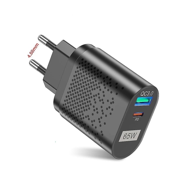 65w Gan Charge Quick Charge 3.0 Type C Pd Usb Oplader Med For Qc 3.0 Bærbar