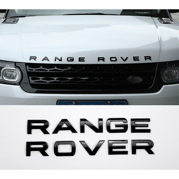 Range Rover Gloss Black Bokstäver Emblem Fram eller Bak För Vogue Sport Evoque