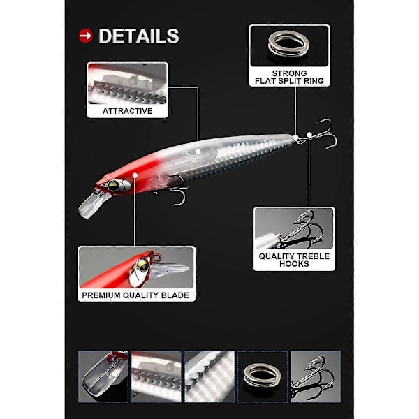 Fiskesim Minoruya Bait Wobbler Kunstig Agnsfisk Hard Agnsfisk Wobbler Overflate Crankbait Rattling Lokkemiddel