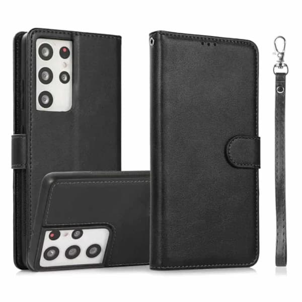 Samsung Galaxy S24 Ultra Magnetisk Pung Etui 2-i-1 Sort
