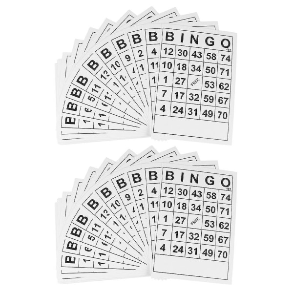120 stk. Legetøj for voksne Bingo Calling Sheet Bingo Board Gratis Bingo Sheets Bingo Paper Sheets