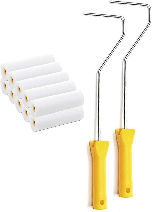 Set med 10 målarrollers á 10 cm + 2 hållare