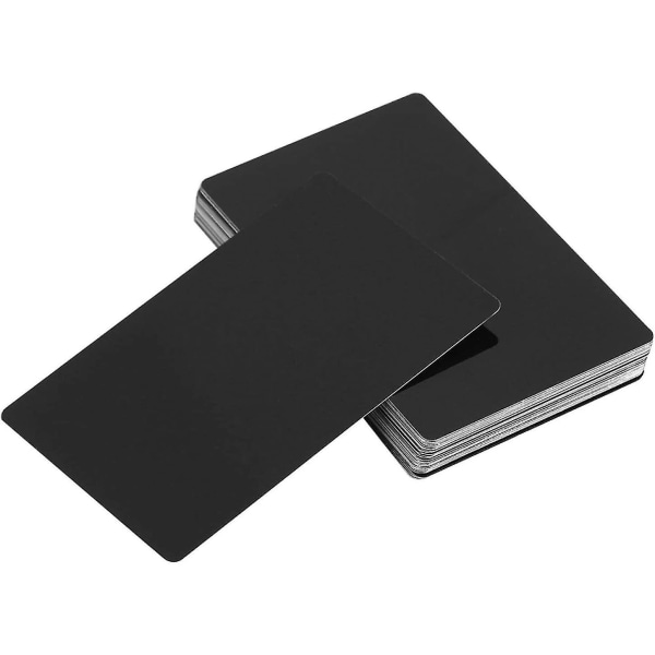 50 kpl metalliset sublimointiliiketoiminnan käyntikortit, 0,22 mm alumiiniseos vedenpitävät aihion mustesuihkutulostettavat kortit Id-kortti Liiketoiminnan käyntikortti tulostimelle (musta)