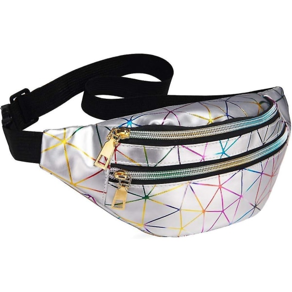 Sac Banane Unisexe Effet Holographique Sac Ville Etanche Multi-taskut Sacoche De Ceinture En Pu Sac De Voyage