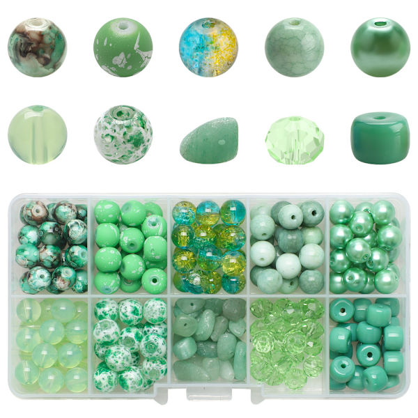 8MM kristall runda pärlor grus gradient färg 10 rutnät boxade glaspärlor kombination diy handgjorda pärlarmband