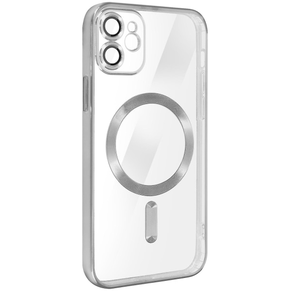 MagSafe Case för iPhone 11 - Silikonkameraskydd, formad krom Silver