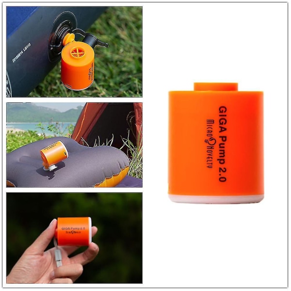 Rion Giga Pump 2.0 Mini Luftpump för Madrassmatta Camping Utomhus Bärbar Elektrisk Inflator Simring Vakuumpump med 5 munstycken