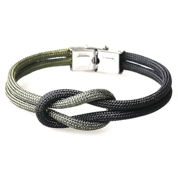 Høj kvalitet mænd kvinder nylon reb uendelighed knude armbånd fold over cl