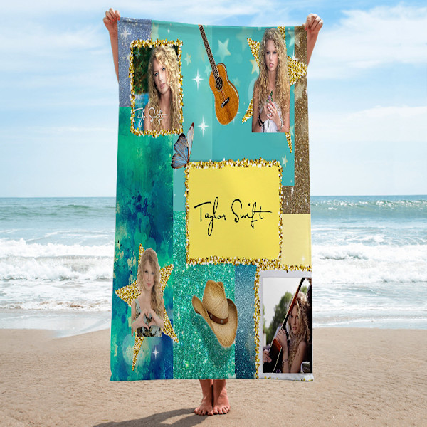 140x180cm Mikrofiber strandhåndkle kjendis omgivende rektangulært strandhåndkle Taylor Swift sanger badehåndkle håndkle