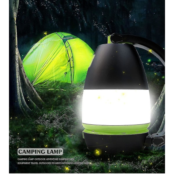 Led Camping Lantern Genopladelig, 3-i-1 Multifunktionel Combo Camping, Bordlampe Flashl