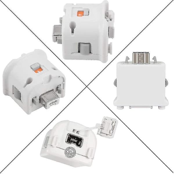 2 stk. Motion Plus Adapter Sensor til Wii Fjernbetjening, Motion Plus Adapter Accelerator Erstatning til Wii Motion Plus Adapter Hvid
