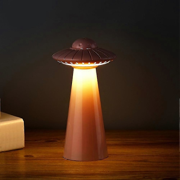 UFO Design Mini Genopladelig LED Bordlampe Trinløs Dæmpning Natlys Dekoration