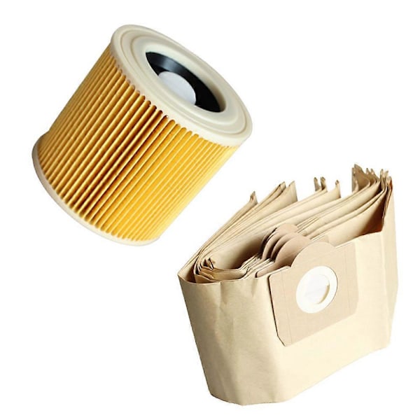 5 støvsugerposer 1 filter til Karcher Wd3 Premium støvsuger (FMY)