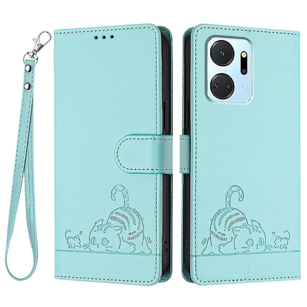 For Honor X7a 4G/Play7T 5G Case Cat Mouse Pattern Phone Cover Card Holder RFID Blocking