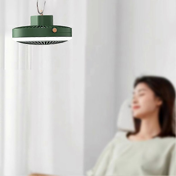 USB-pöytätuuletin Leirintätuuletin Latautuva 2000MAh Akulla Toimivat Pöytätuulettimet LED-lyhtyllä Kotiin
