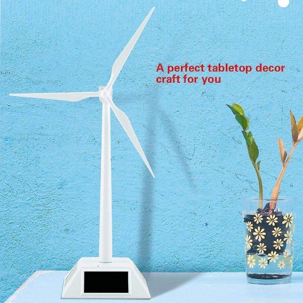 Vindmøllemodel - Solcelledrevet 3d vindmøllemodel Samlet håndværksvindmølle Børn Børn Uddannelse Lære Sjovt legetøjsgave til hjemmekontordekoration