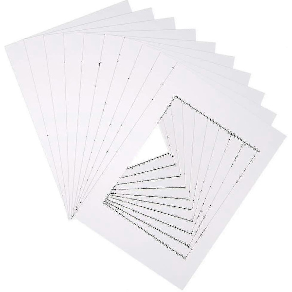 10 stk Bildemontering, hvite Foto Rammemontering A4 Bildemontering For 6 X 8 Tommer Bilde