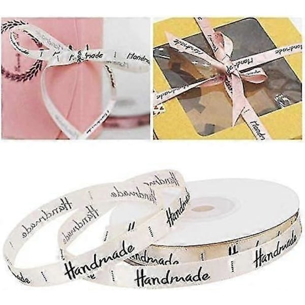 20 Yards Bomullsband, 1cm Bredd Presentförpackning Satin Handgjort Brev Bomullsband